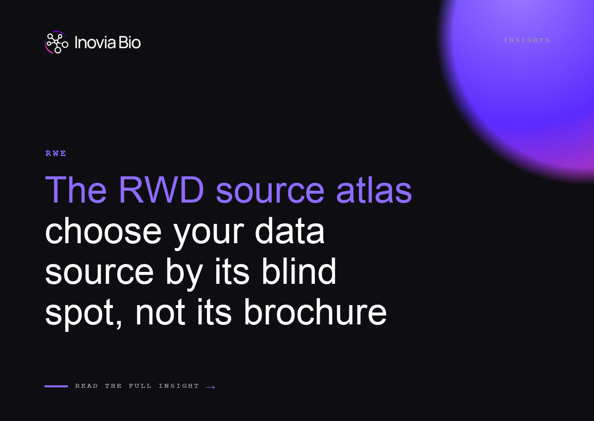 Atlas comparing real-world data source selection across claims, EHR, registries and wearables for regulatory-grade evidence