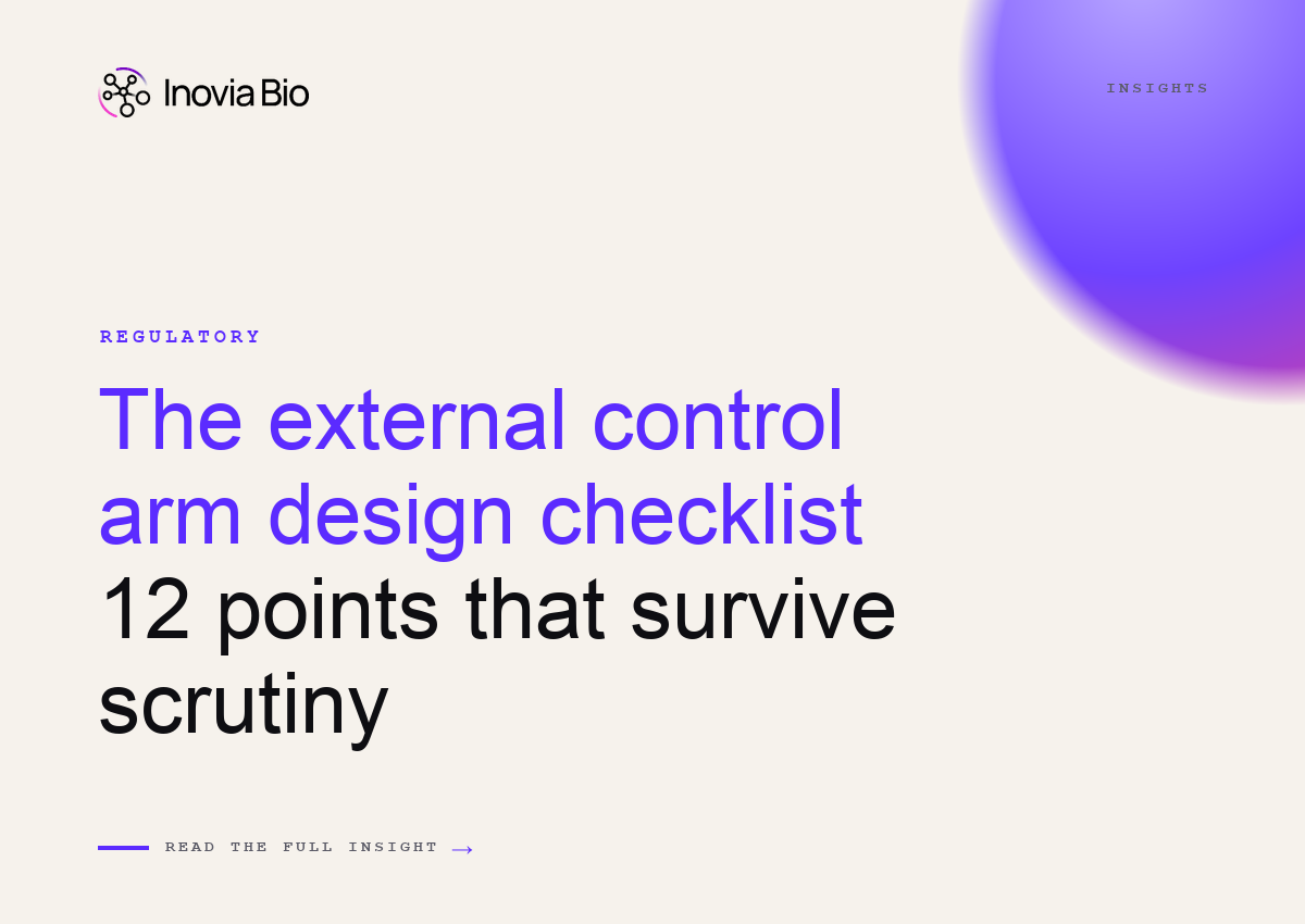 Twelve-point external control arm design checklist for FDA and EMA regulatory submissions