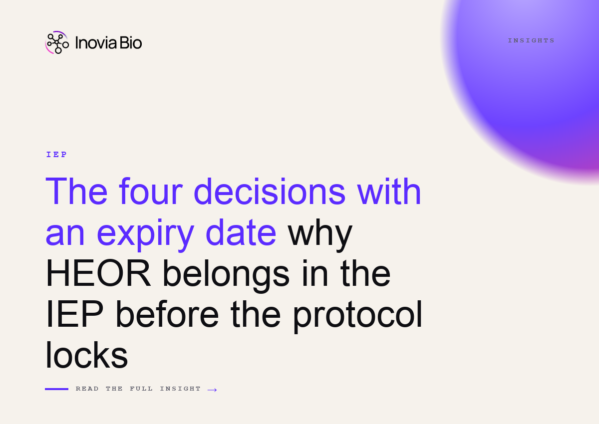 Wet concrete setting around a clinical trial protocol, illustrating how HEOR decisions in clinical trial design lock the day the protocol does