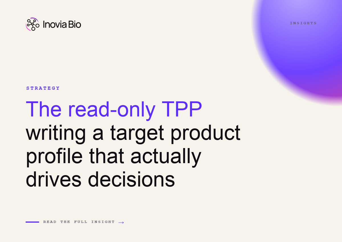Illustration of a target product profile (TPP) reframed as a living, revisable decision document in drug development